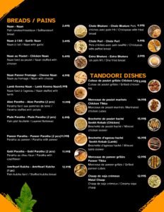 5 menu breads tandori