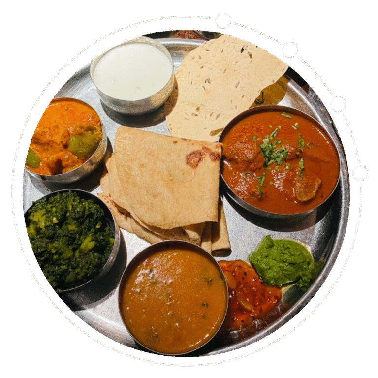 thali avec curry de poulet chicken curry thali